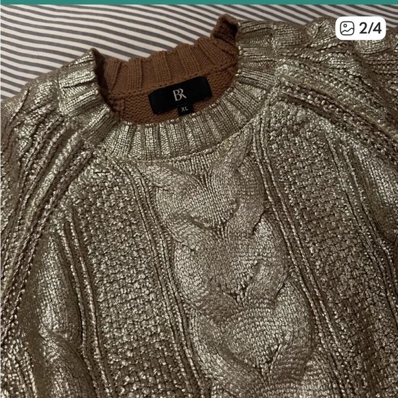 Banana Republic Metallic Gold Sweater - Picture 2 of 4